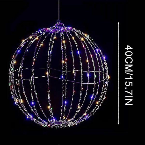 LED-joulupallovalot sisä- ja ulkokäyttöön, juhliin, pihalle, puuhun, puutarhaan, vedenpitävät 40cm
