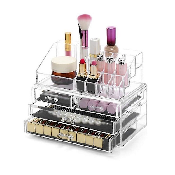 Makeup Organizer Kosmetisk Opbevarings Skuffe Akryl Transparent