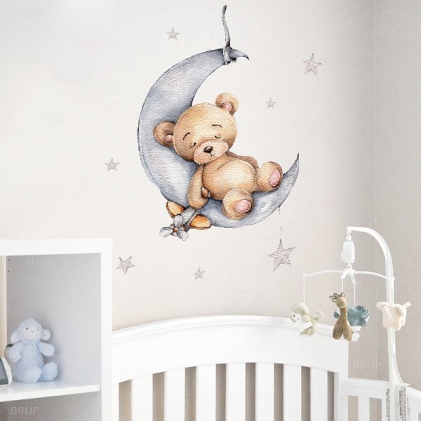 Teddybjörn Väggdekaler för Barn Bebisrum (Teddybjörn)