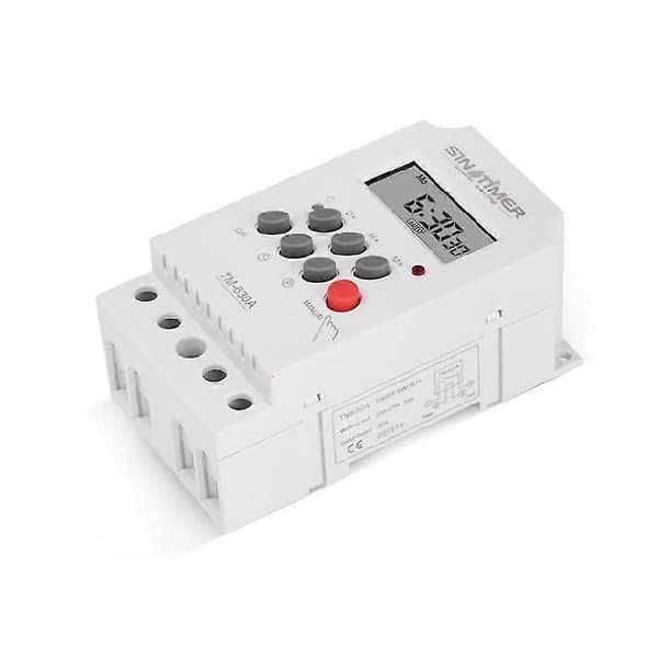 12/24/220V DC Ingång Tidsrelä 7 Dagar Programmerbar 24 timmars Mini Timer Switch Utgångsbelastning 30A