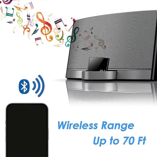 I-WAVE 30 Pin Bluetooth 5.1 Audio Receiver Musik Mini Trådløs Adapter til 30Pin Jack Analog Højttaler