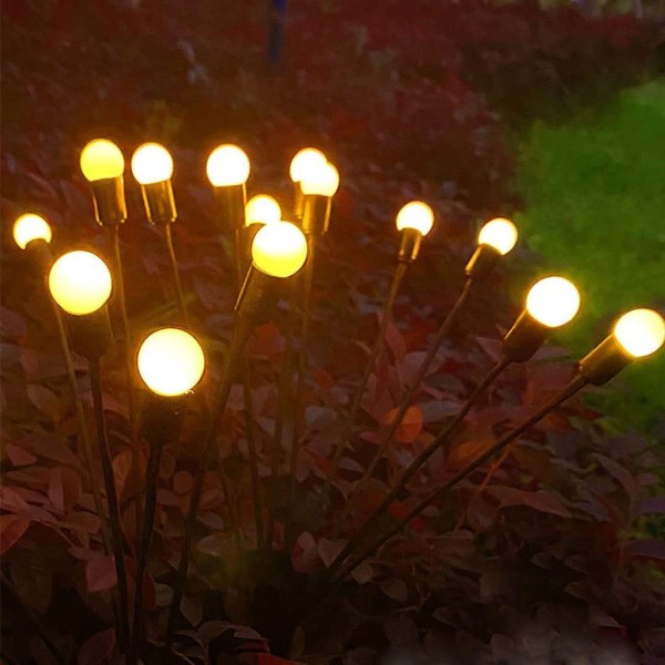 Udendørs solcelle-ildflue-lys (farve: varmt lys)