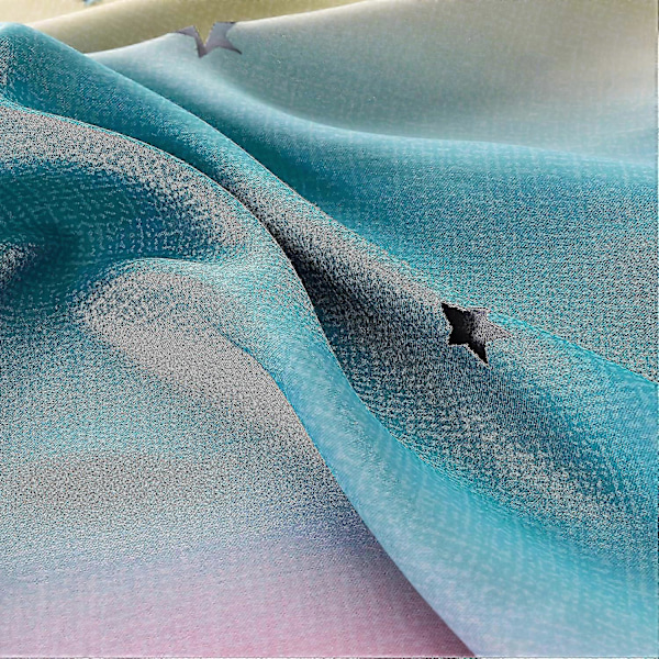 Dream Star Mörkläggningsgardiner för Barnrum Flick Prinsessgardin för Dotters Sovrumsfönster (Rosa Blå, B132 x L244 cm)