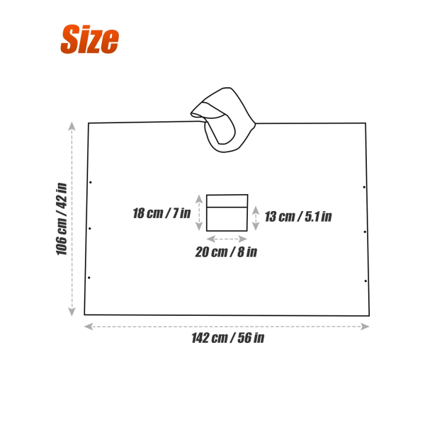 Vandtæt poncho til voksne, genanvendelig regnslag til voksne, vandtæt poncho, vandtæt voksen, let vandtæt regnfrakke
