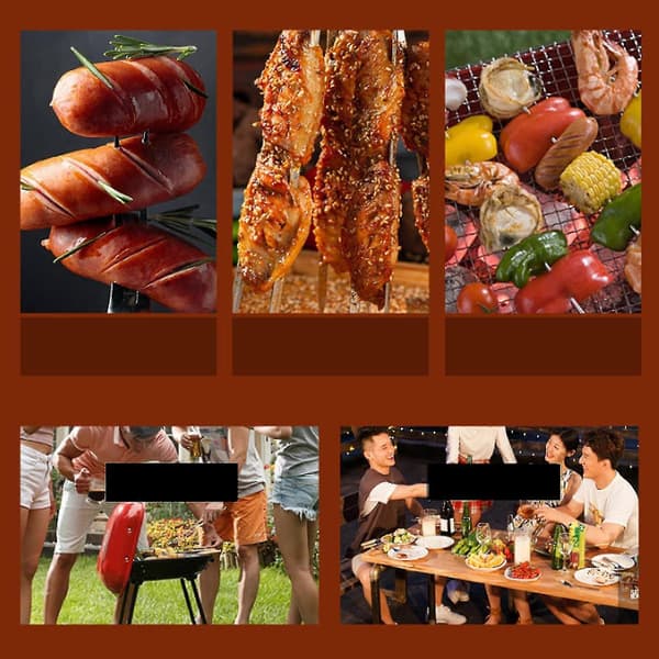 3-vejs grillspyd, grillspyd i rustfrit stål til grill, campinggrillgaffel til kød, kylling A