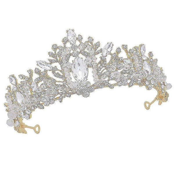 1 stk. Krystallkrone Brude Rhinestone Hodeplagg Fangle Krone (Hvit Diamant)