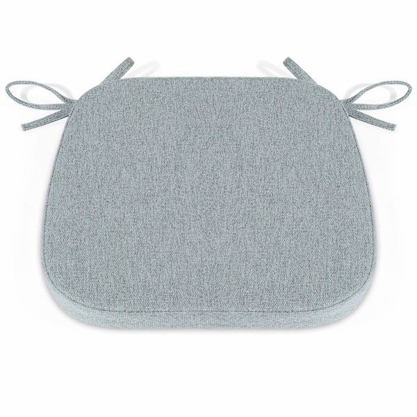 Stolepude til køkkenstol med bånd, skridsikker, memory foam 45*42CM, stolepude til spisestuestole - lysegrå