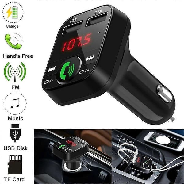 Trådløs Bluetooth Bil FM-sender Dobbel USB-lader Lade Aux-adapter Håndsfritt