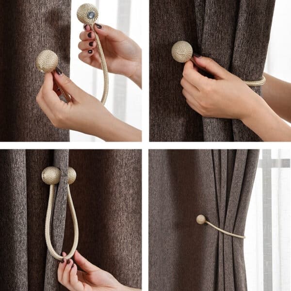 2 kpl Magneettisia verhosolki verhonipsut - Musta musta