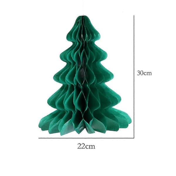 4 stk. Juletræ Julemandshat Honeycomb Julepynt til Julefrokostdekorationer christmas tree