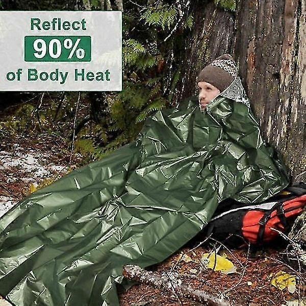 Nødsøvnpose med Paracord, Ultralet Vandafvisende Termisk Overlevelses Nødblanket til Camping