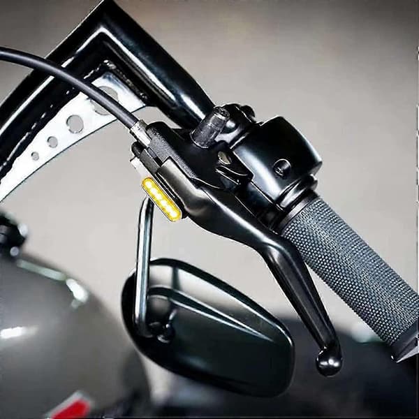 Motorcykel LED Blinkers Mini Styre Broms Kopplingsmarkörljus Krom För Harleyblack, Silver2st