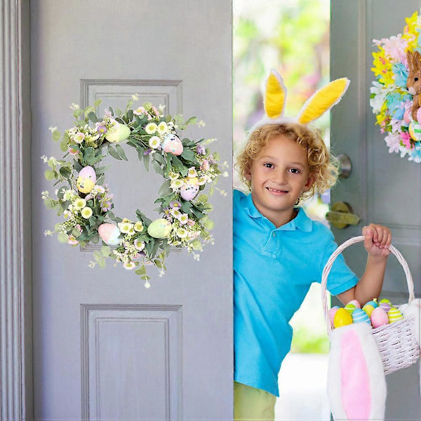 Påskeæg Daisy Guirlande Krans Simulation Planter Dør Hænger Påskepynt