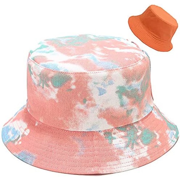 Bucket Hat,Reversible Double-Side-Wear(Green&Pink)