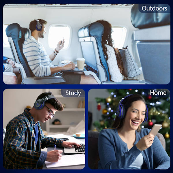 Bluetooth-hodetelefoner over øret, med HD-mikrofon, FM, TF for PC