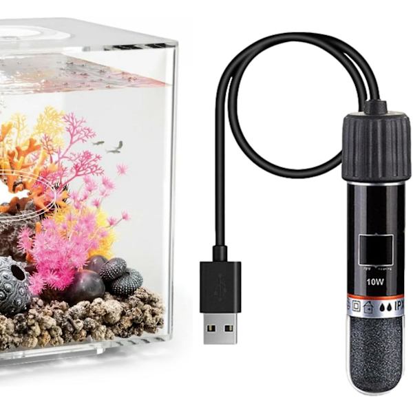 Mini Akvariumvarmer | Termostat 10w USB Oppladbart Stang For Oppvarming | Plassbesparende Oppvarmingsverktøy For Akvarium