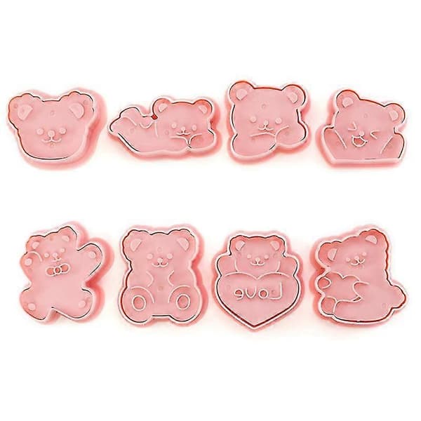 8-pack Kakformar Björnformade Kakformar Dessert Fondant Kakform