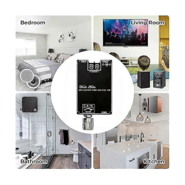 Mono 100W Bluetooth Lydforsterkerkort med TWS-boksfunksjon TPA3116D2 BT5.1 Stereo Lydmodul