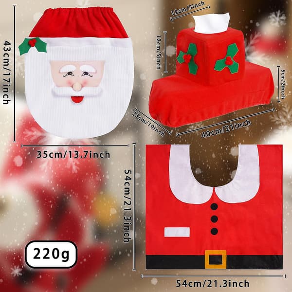 Julepynt Toiletsæde, Kreativ Julepynt Til Badeværelse, 3d Interessant Jule De