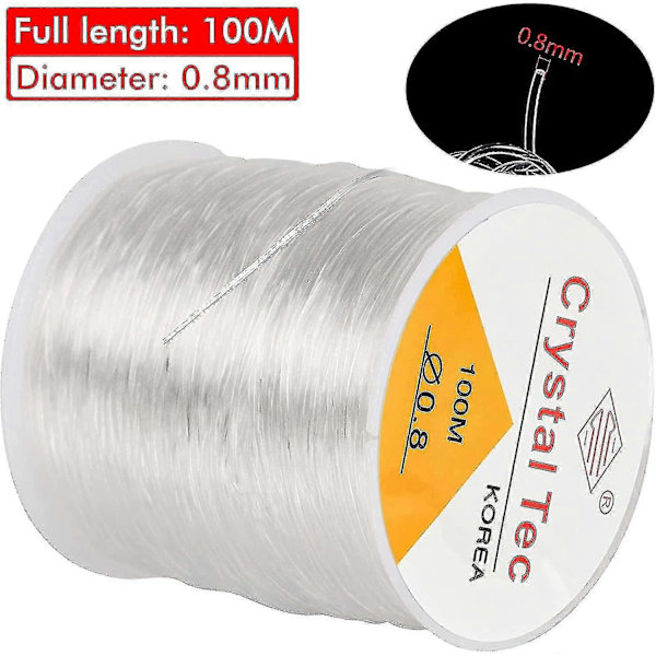 Elastiska Trådar för Pärlor 0.8mm Elastisk Tråd för Pärlor Smycken Kristalltråd