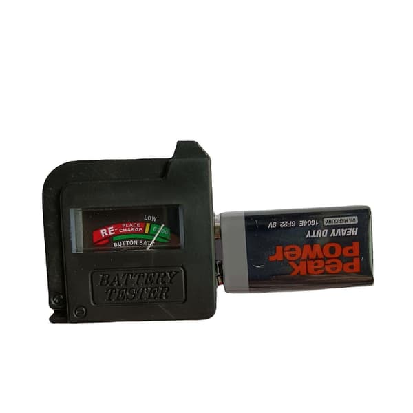 1 stk. Digital Batteritester For Aa, Aaa, C, D, 9v, Knappbatterier, Knappkapasitetstest, Svart