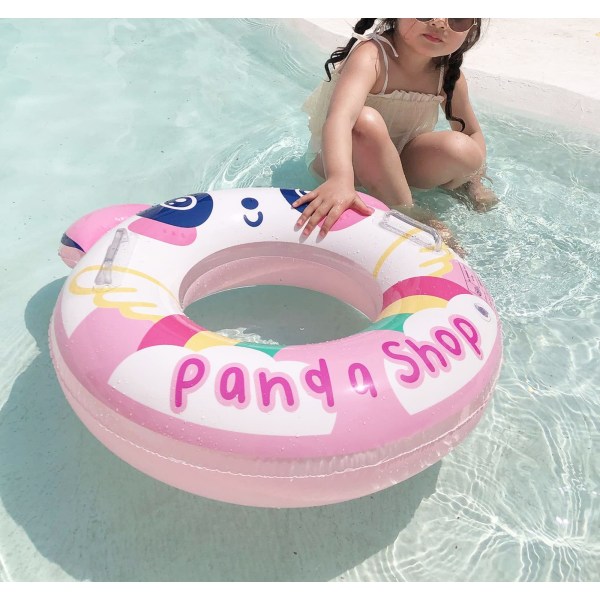 Simring för barn med paljetter, genomskinlig uppblåsbar Panda-form Pool Float Tube för barn Sommar strand vattenleksaker