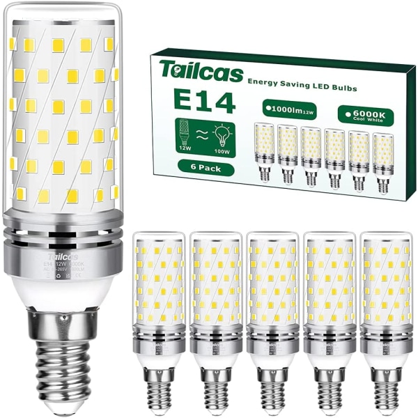 Led-pærer E14 Cool White, 16W 100W Halogenækvivalent 6-pak