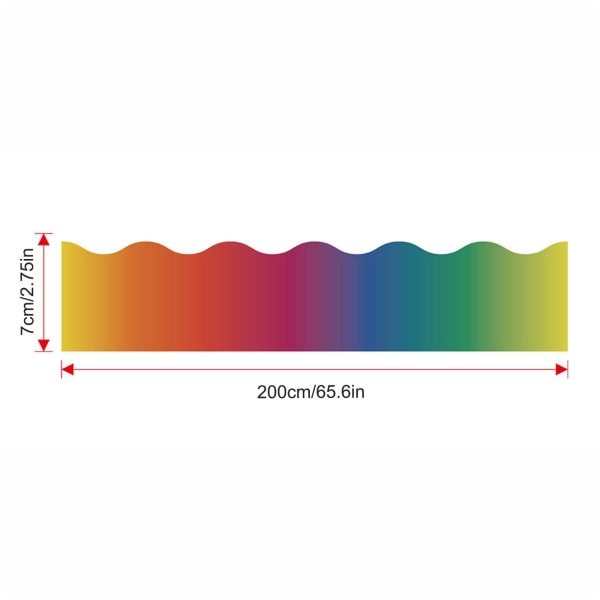 2 st anslagstavlor för klassrum, Gradient Rainbow Border Classroom Bulletin, för dekoration av anslagstavlor, hemskola och kontor 65.6