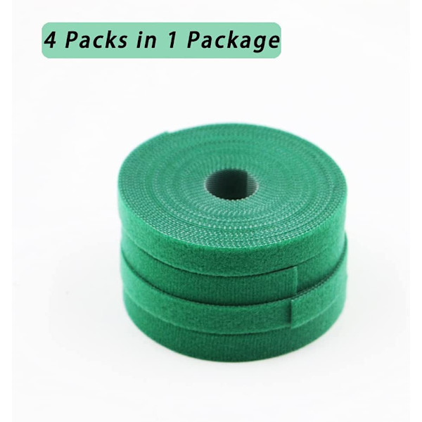 Växtband, återanvändbara, kardborreband, 5 m längd x 4 stycken