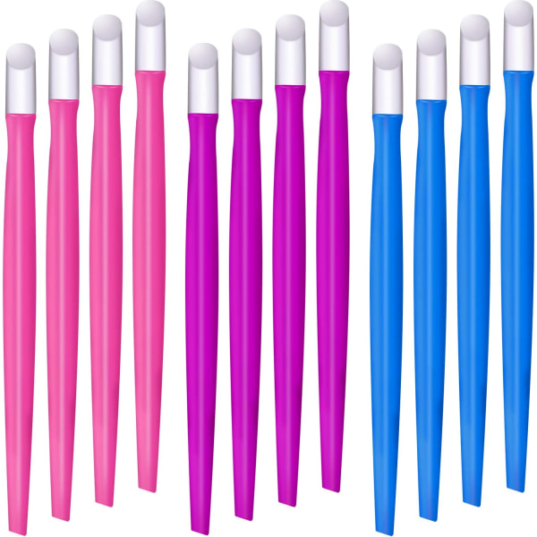 12 bitar Plast Pusher Nail Art Tools Nail Cleaning Stick