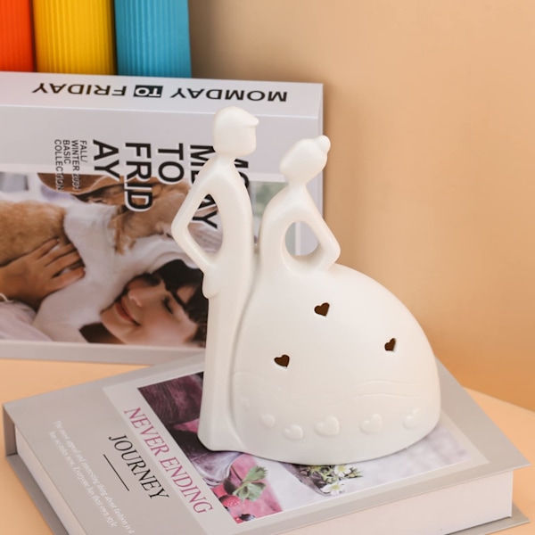 Romantisk par figurer gylden evig hjerte figur (A) white