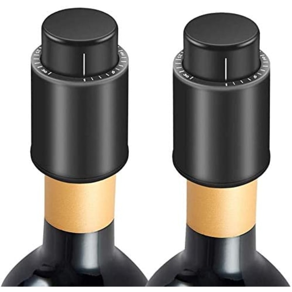 2 stk. flaskepropper til champagne/vin - champagnepropper vakuum, genanvendelige flaskepropper, vinbevarer vakuumflaskekorker