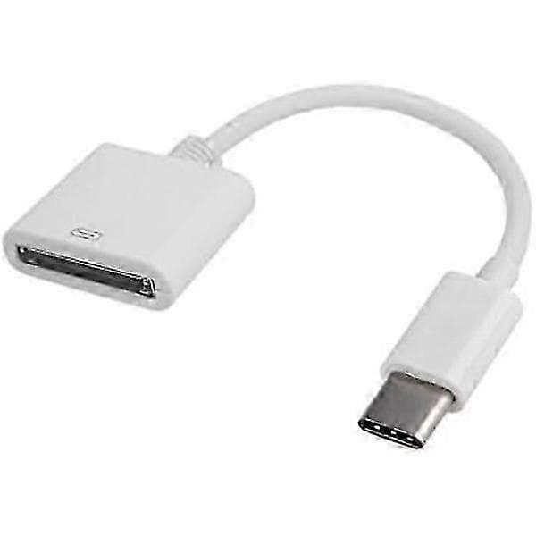 USB-C til 30-pinners hunadapterkabel for eldre enheter, USB 3.1 Type C hann til 30-pinners hun-konverter for dataoverføring og lading