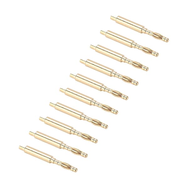 Gullbelagt 2mm bananpluggkontakt 10 stk for instrumenttesting