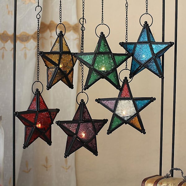 Ljuslykta Fönsterdekoration Hängande Ornament red