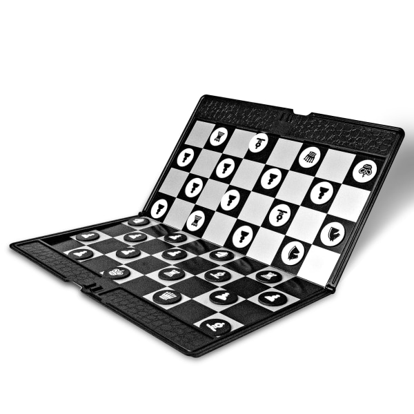 Mini foldbar tegnebogstype Magnetisk skaklommebrætspil