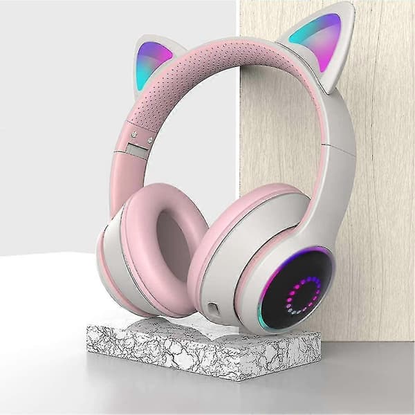 Trådløst Bluetooth-headset med hodesett - Rosa