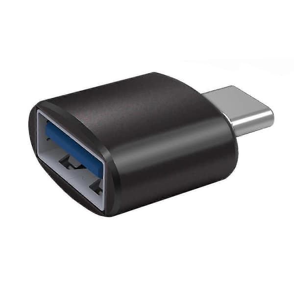USB-A til USB-C adapter, 3 cm - Svart