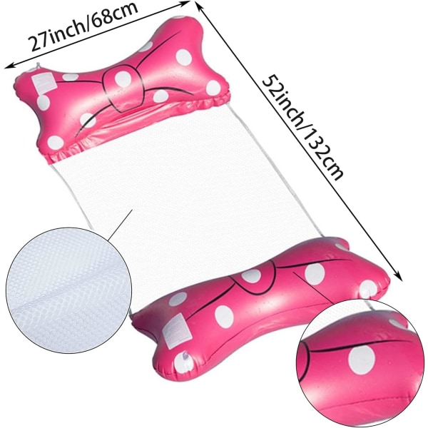 2-pack pool uppblåsbara, 4-i-1 simbassäng hängmatta vatten hängmatta Bow tie