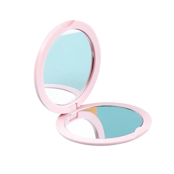 Rejse-sminkespejl, kompakt spejl, kompakt makeup-spejl, lyserødt elegante kosmetiske rejsespejle til lomme pink