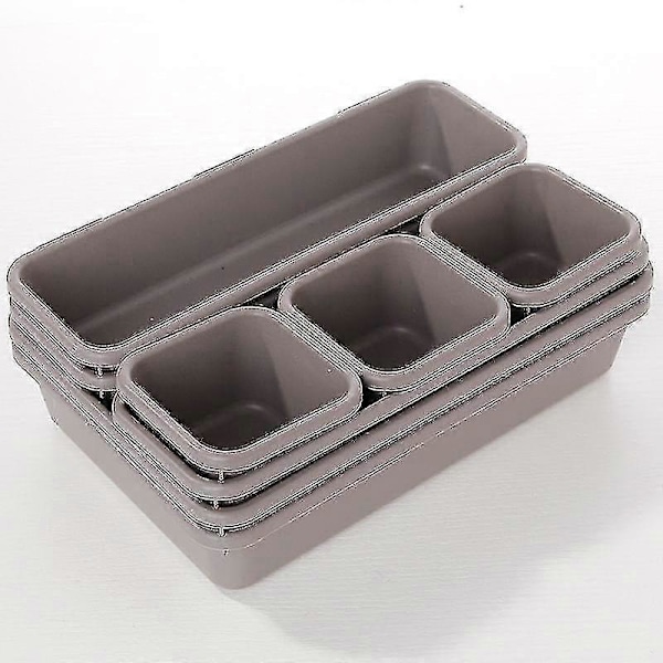 8 stk. Plast Skuffeorganisatorer Skuffe Bestikkorganisator Husholdnings Skrivebord Diverse Skuffe Oppbevaringsboks hvit White
