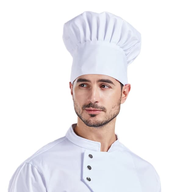 Unisex Høy Elastisk Kokkehatt Matlaging Vogn Konditori Restaurant Baker Kostyme Cap