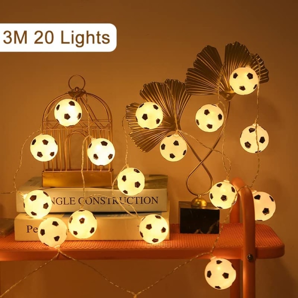 2022 World Cup Dekor String Lights Fodbold,3M 20 fodbolde