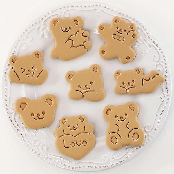 8-pack Kakformar Björnformade Kakformar Dessert Fondant Kakform