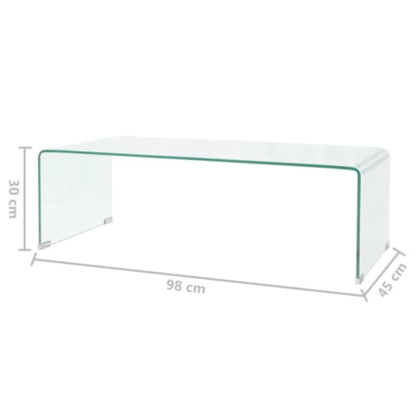 vidaXL Soffbord Härdat Klart Glas 100x48x33 cm