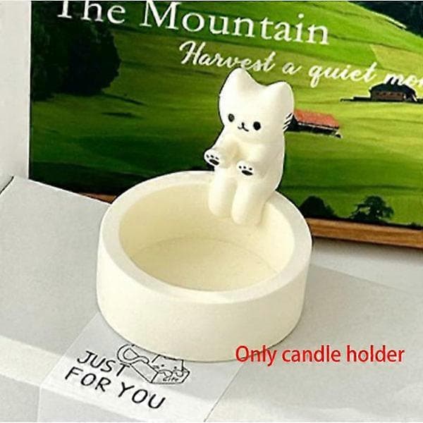 Söt Katt Ljusstake | Kattunge Tealight Hållare | Varma Tassar Katt Tealight Hållare Ornament - Ljus ingår ej B