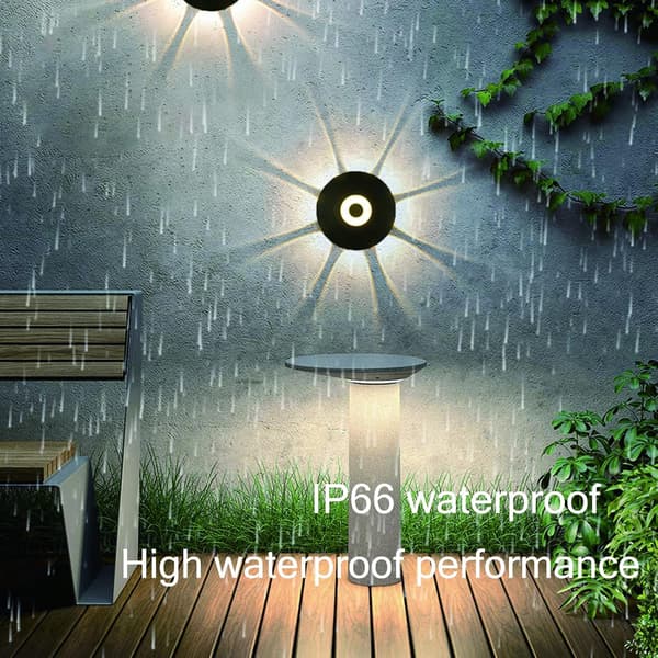LED-vegglamper 9W IP66 Vanntett 3000K Varmhvit Lys