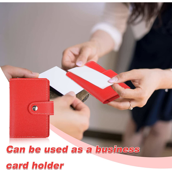 Kreditkortshållare i läder Fickplånbok Basic korthållare (röd)