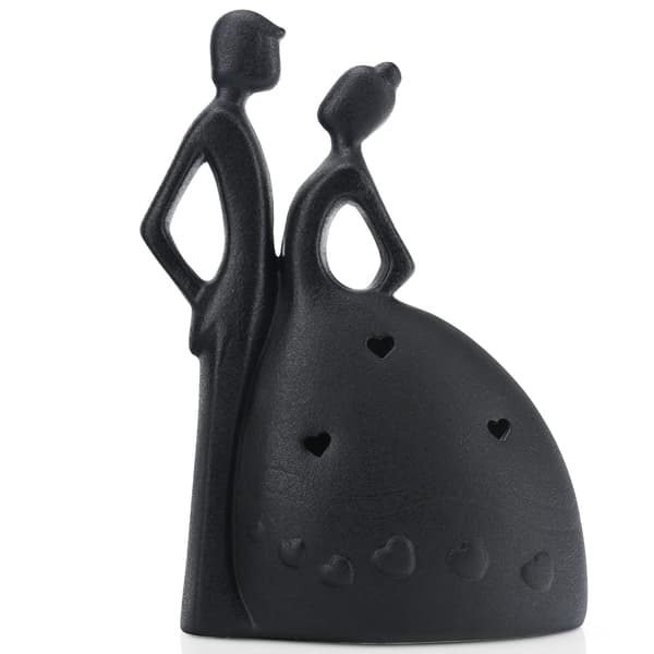 Romantisk par-figurer Gylden evig hjerte-figur (B) black