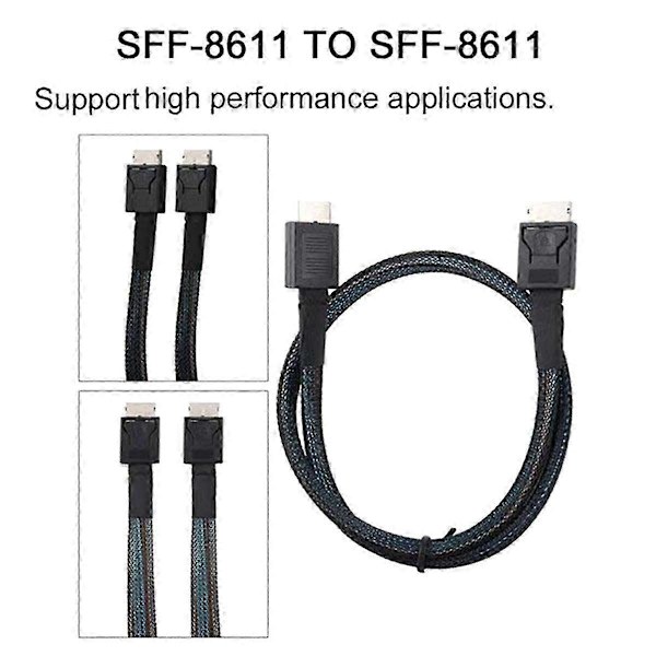 PCIE4.0 MINI SAS-kabel 24 Gbps Oculink-dataforlængerkabel SFF-8611 til SFF-8611 Server-dataoverførselslinje (0,5 m)